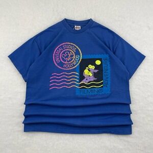 Vintage 1990 Universal Studios Hollywood Filming Adventure Tshirt Men's XL